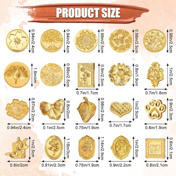 Wax Seal Stamp Kit, 21Pcs Wax Stamp Seal,Vintage Classic Sealing Wax Stamp Head - Picture 2 of 7